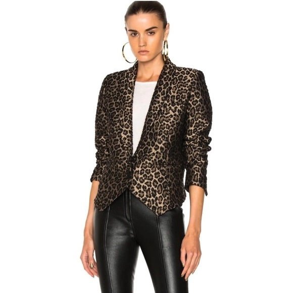 Smythe Anytime Jacquard Blazer in Leopard Print Size 4 - Picture 2 of 8